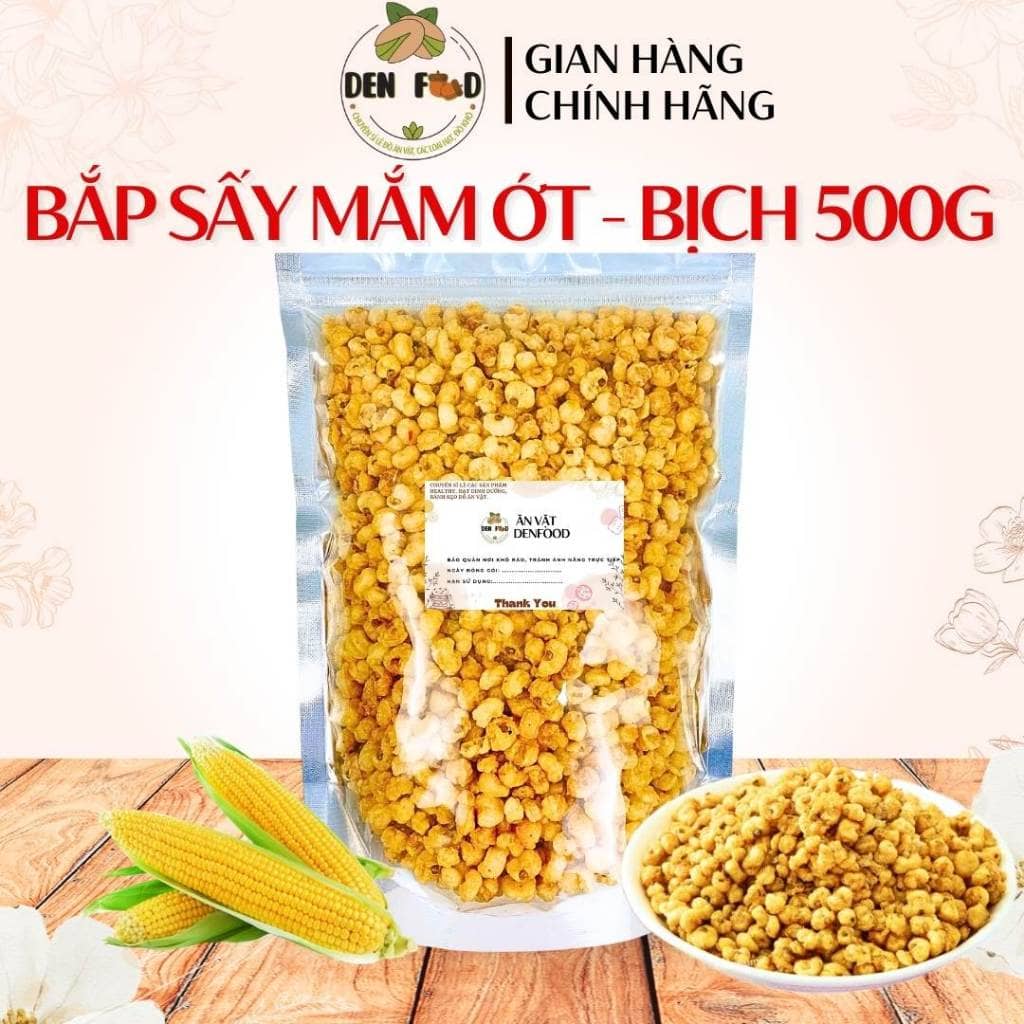 500g Bắp sấy mắm ớt giòn ngon vừa vị, bắp mặn
