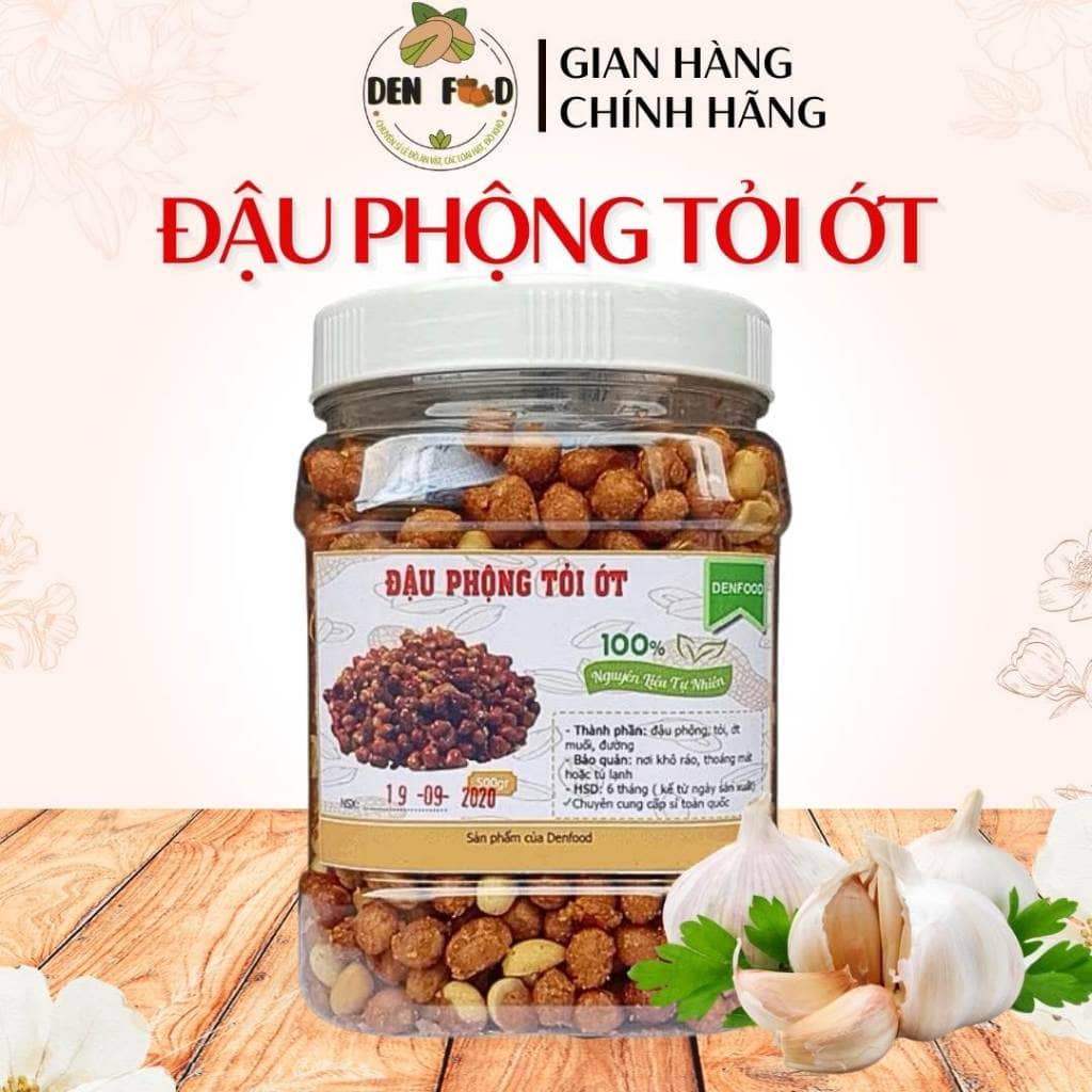 500G Đậu phộng tỏi ớt  - Ăn Vặt Denfood
