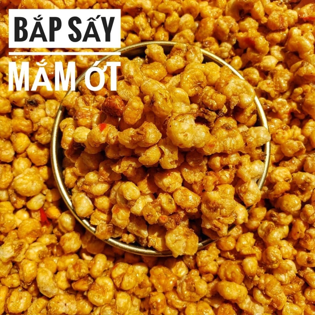 500g Bắp sấy mắm ớt giòn ngon vừa vị, bắp mặn
