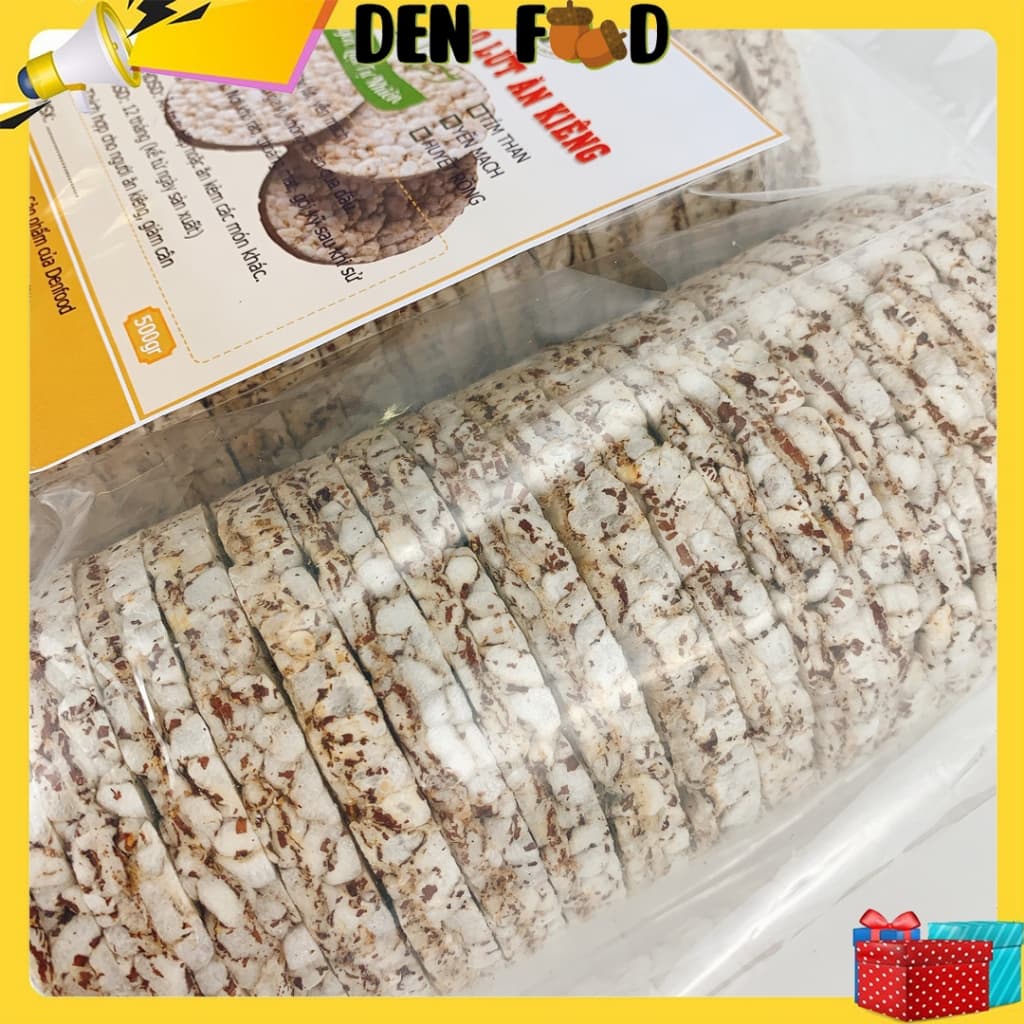 500g Bánh gạo lứt ăn kiêng Denfood, bánh nổ gạo lức nguyên hạt
