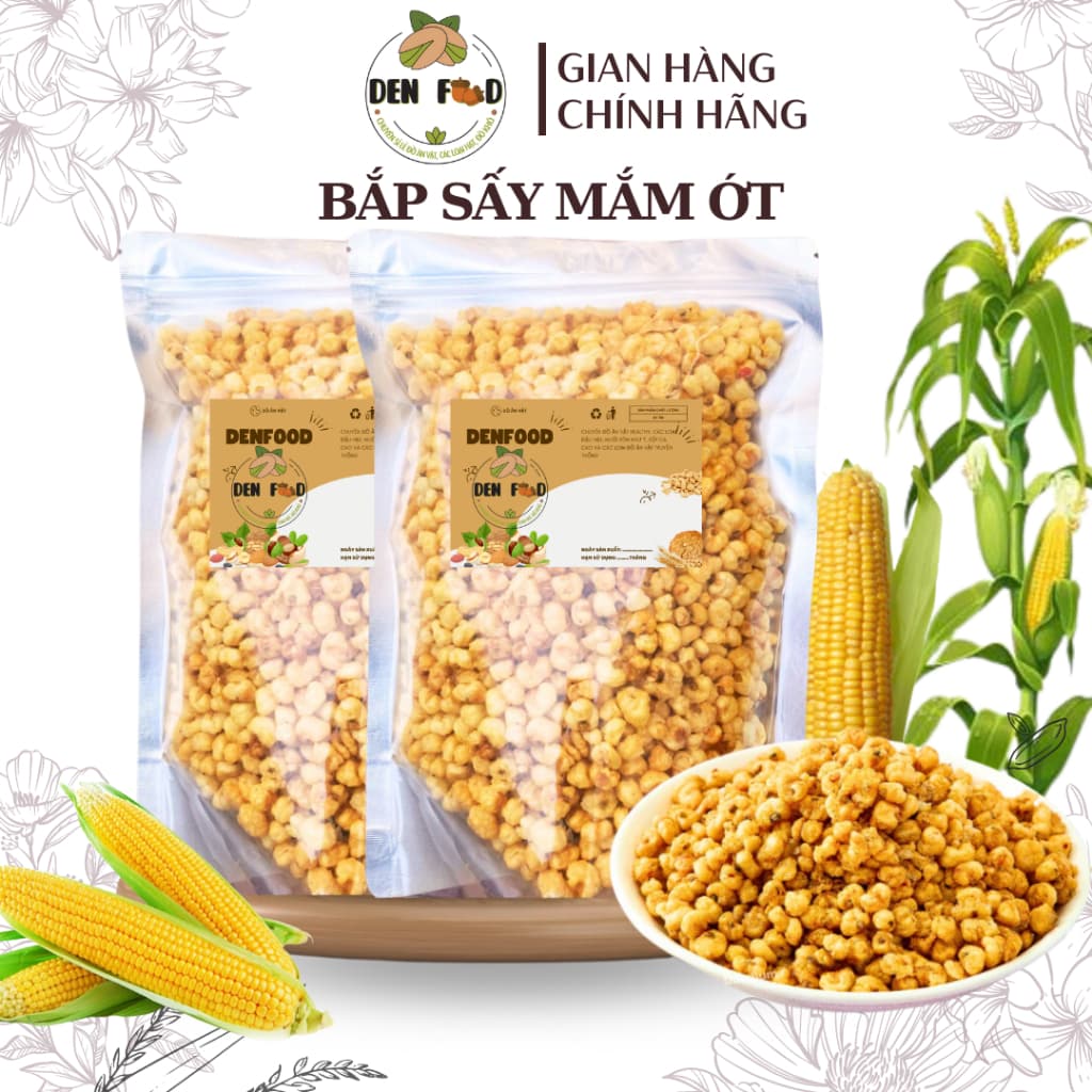 500g Bắp sấy mắm ớt giòn ngon vừa vị, bắp mặn