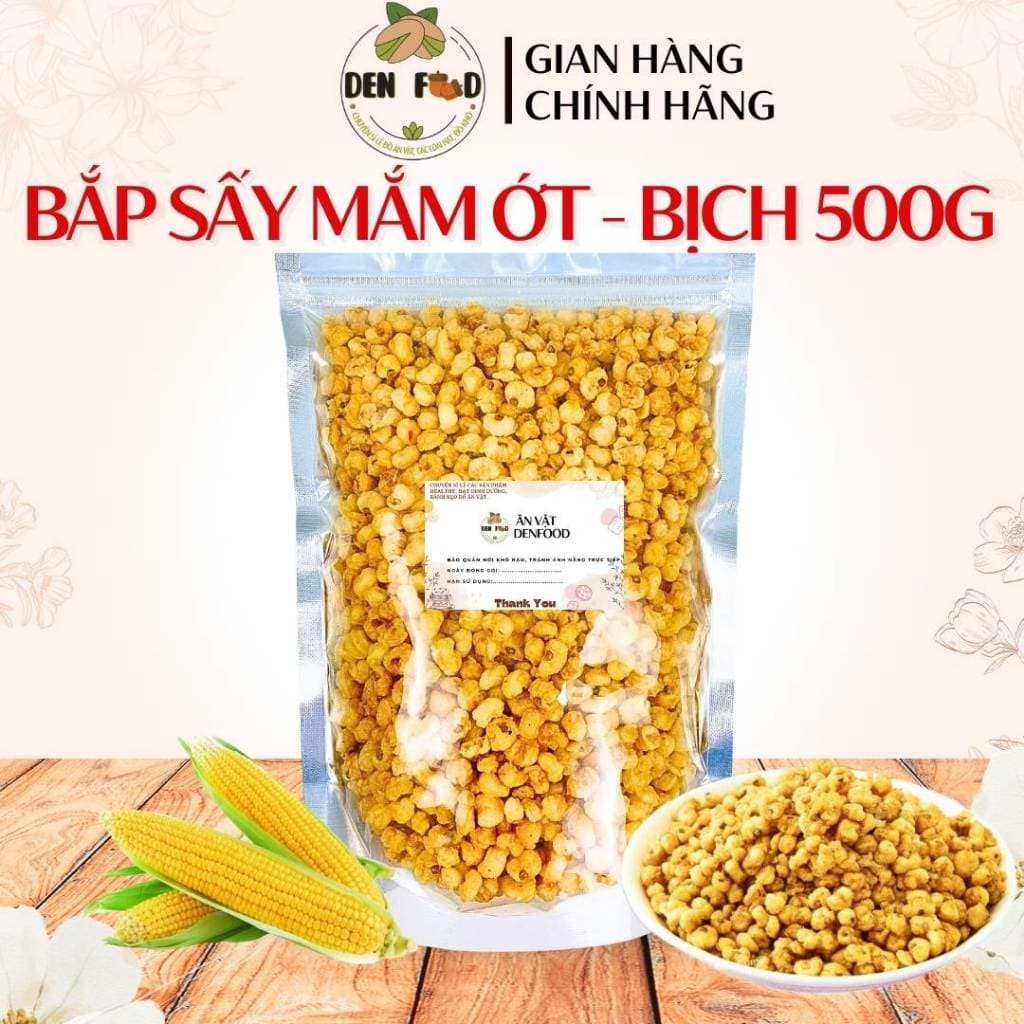 500g Bắp sấy mắm ớt giòn ngon vừa vị, bắp mặn