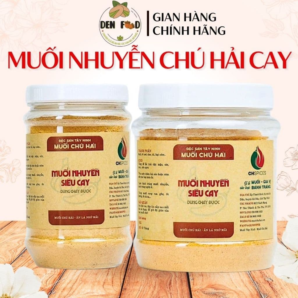 500G Muối Nhuyễn Tây Ninh Chú Hải Loại Cay - Ăn Vặt Denfood
